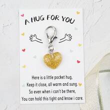 1pc/8pcs Heart Keychain, Unisex, With Encouragement Card, Durable Keychain, Thoughtful Gift For Teachers, Moms, Girlfriends, Best Friends, Birthday, Teacher's Day, Graduation Season, Back To School Season, Thanksgiving Small Gift - Multicolor - View 6