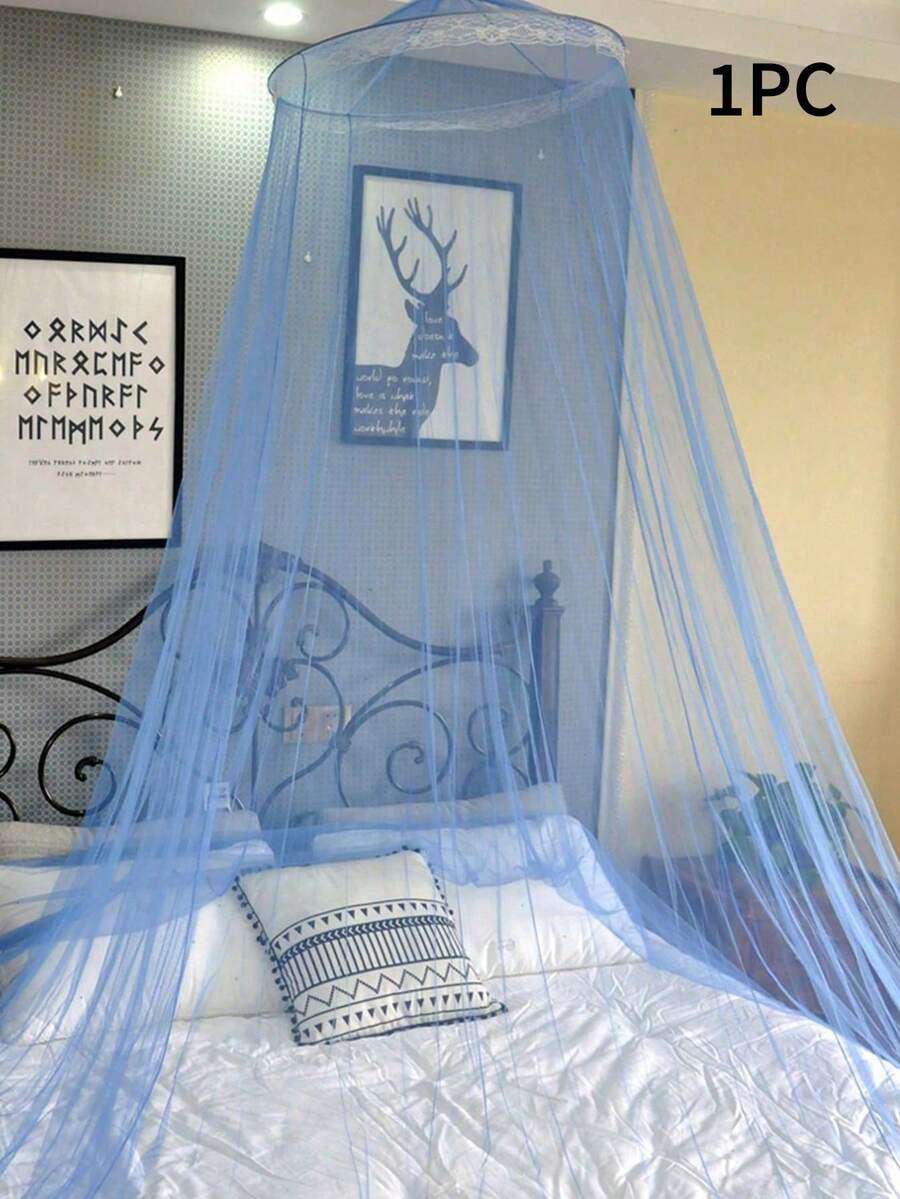 1件裝嬰兒床/兒童床蚊帳,附發光星空頂篷,嬰兒床防護罩,吊掛式蚊帳,帳篷式兒童床具,白色公主風,適用1.5m床,日常使用 - 彩色 - 查看 1
