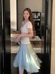 Women Skirts - Mint Green - View 5