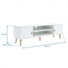 Miroytengo Television Stands & Entertainment Centers - White - Light Wood - View 8