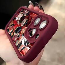 Collage de baloncesto rojo de Rukawa Kaedefunda de teléfono Fundas compatibles con ,Apple,VIVO,OPPO,,, y Honor.Fabricadas en silicona TPU,ofrecen protección contra golpes y caídas. - Rojo - Ver 5