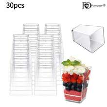 PUREDOVE 15/30/60 Stück 5 Unzen quadratische klare Kunststoff-Dessertbecher, Mini-klare Vorspeisenbecher perfekt für Pudding, Joghurt, Mousse, Hochzeit und Party. - transparent - Übersicht 8