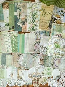 1 Set Lightweight Paper, 100 Sheets Per Bag, Country Post Office Theme, Vintage Style, Glue-Free, Memo Paper Material, DIY Scrapbook Decoration, Suitable For Writing Notes And Greeting Cards - Multicolor - View 2