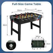 COSTWAY 4-In-1 Combo Game Table Set, Interactive Multi Game Table With Soccer, Air Hockey, Billiards & Table Tennis, Tabletop Football Table For Bars, Game Rooms, Family Night, Parties, Black/Natural - Black - View 6