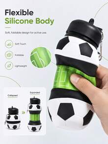 Novelty Water Bottle With Retractable Sphere Design And Key Ring Leak Resistant Silicone Folding Mechanism For Fitness Enthusiasts Sleek Minimalist Carrier To Hold Beverages During Running Traveling And Gym Travel Essential Water Bottle - 彩色 - 查看 5