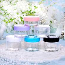 5pcs/10pcs/20pcs Mini Transparent Cream Jars With Transparent Lids, Plastic Cosmetic Empty Sample Jars, Small Cosmetic Sample Containers, Multi-Color Cream, Lotion, Lipstick, Eyeshadow, Nail Powder, Jewelry, Powder Cake, Etc., Portable Reusable Travel Essential, Empty Sample Bottles - Pink - View 8