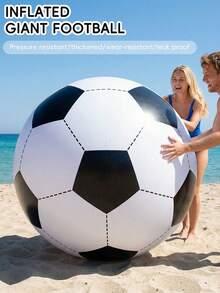 Summer Outdoor Giant Inflatable Soccer Ball, Thickened Durable PVC Beach Float Ball, Leak-Proof And Pressure-Resistant, Suitable For Adults Beach, Swimming Pool And Backyard Group Gatherings Leisure Games - Multicolor - View 2
