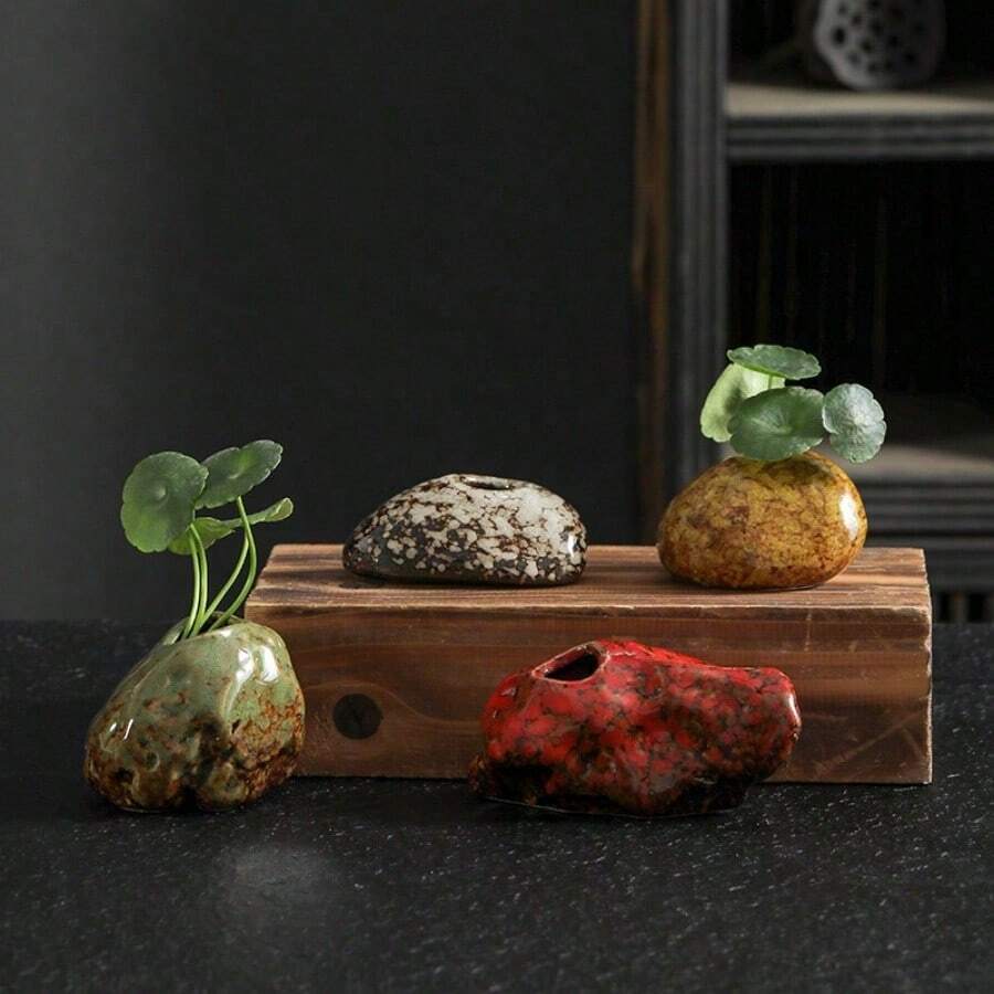 1個迷你釉面陶瓷花瓶裝飾品,小型陶瓷花瓶,小花瓶,桌面盆栽裝飾,創意家居裝飾,裝飾品,桌面水培小花瓶適用於水芹 - 7款陶瓷小花瓶 - 查看 1