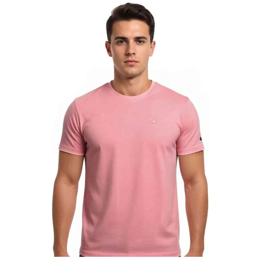 Champion T-shirt SS Tee pour homme et femme couleur Rose - Rose bonbon - Voir 1