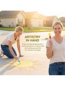 3 Packs Outdoor Chalk Sponge Brush, Thick Sponge Chalk Application Tool, Strong Water Absorption And Uniform Coloring, Suitable For Outdoor Graffiti, Washable Drawing Tool For Children And Adults (Excluding Powder) - A - View 8