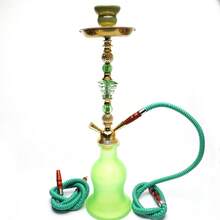 1pc Classic Small Double Tube Arabic Hookah Complete Set Glass Water Pipe Shisha Accessories No Electricity Required Arabic Hookah Glass Bowl - one-size - View 13