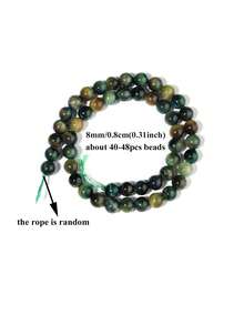 Natürliche Galaxie Blau-Grün Tigerauge Perlen für Schmuckherstellung, 6/8/10mm lose Steinperlen für Schmuckherstellung DIY Halskette Armband Zubehör - Verschiedenfarbig - Übersicht 12