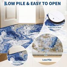 1PCS Washable Abstract Area Rug For Living Room Large Indoor Accent Throw Carpet Modern Non-Slip Stain Resistant Foldable Floor Cover For Dorm Home Decor Runner For Kitchen Hallway - Blue - View 6