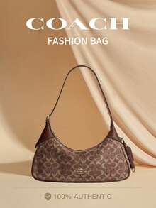 Coach Ella 35 Women's Shoulder Bag Hobo Purses Zipper Bag - 棕色 - 查看 1