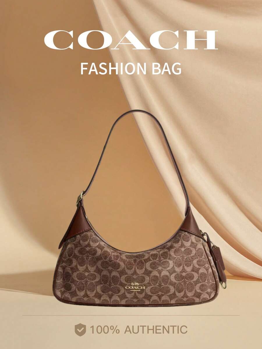 Coach Ella 35 Women's Shoulder Bag Hobo Purses Zipper Bag - 棕色 - 查看 1