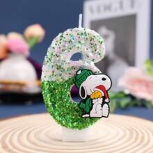 Number Birthday Candles 0-9, Green Glitter Cake Topper, Cute Cartoon Decorative Candles, Birthday Party Supplies, Children And Adult Anniversary Celebration Decoration - 1pc - View 9