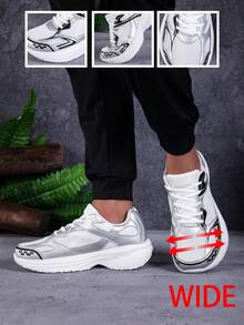 Men's Wide Toe Box Wide Footbed Loose Fit Athletic Shoes, Plus Size 46, Lightweight Soft Sole Travel Shoes, Comfortable Running Shoes For Wide Feet And High Instep - Multicolor - View 8