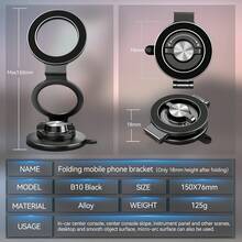 Vacuum Magnetic Car Phone Holder, Foldable Car Mount Navigation Suction Cup Holder - Multicolor - View 11