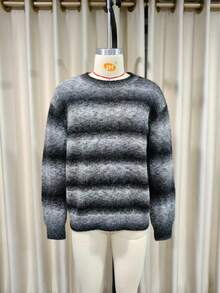 Modcrash Men's Autumn/Winter Retro Slouchy Gradient Striped Knit Sweater Fall/Autumn/Winter - Multicolor - View 3