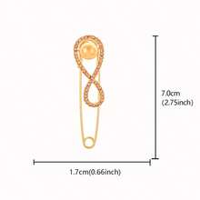 1pc-Fashion Elegant Infinity Brooch Zinc Alloy Rhinestone Inlaid Brooch Suitable For Women Daily Banquet Party Wear Dress Suit Accessory - XD825160 - View 5