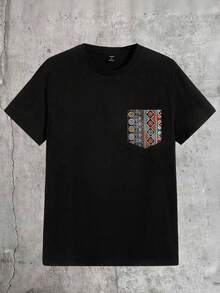 [Free 3-Day Delivery]Maglietta Casual Da Uomo A Girocollo, A Maniche Corte, Slim Fit - Style1 - View 1