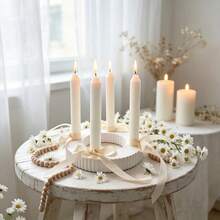 DIY Clay Mold 1pc 2 Sizes Round 4-Hole Candle Holder Striped 4-Hole Candle Holder Ornament Mold Suitable For Resin Plaster Candle Aromatherapy Supplies Home Decor Display Silicone Mold - Round Four-hole Candlestick Mold - View 6