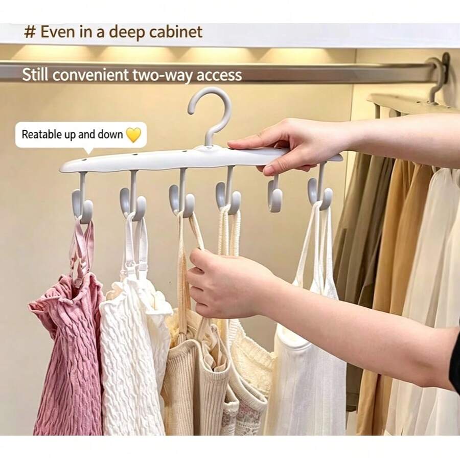 2/4/6pcs Spaghetti Strap Bra Hooks Wavy Design For Clothing Storage Hat Organizer Pants Rack Multi-Functional Home Closet Hanging System Wall Mount Accessories - View 1