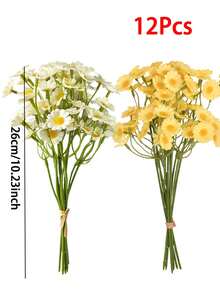 6件/12件/24件人造水仙花，仿真水仙花，適用於家居裝飾、母親節裝飾、婚禮裝飾、牆面裝飾、客廳裝飾、廚房裝飾、桌面人造花裝飾、婚禮中心裝飾、婚禮花卉裝飾 - 小雛菊 - 查看 15