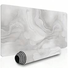 1pc Extended Gaming Mouse Pad & Desktop Keyboard Mat - White Gradient Texture Pattern - Laptop Protective Mat & Desk Pad - Durable Non-Slip Base, HD Printing, Multiple Sizes Available - Mouse Pad - View 1