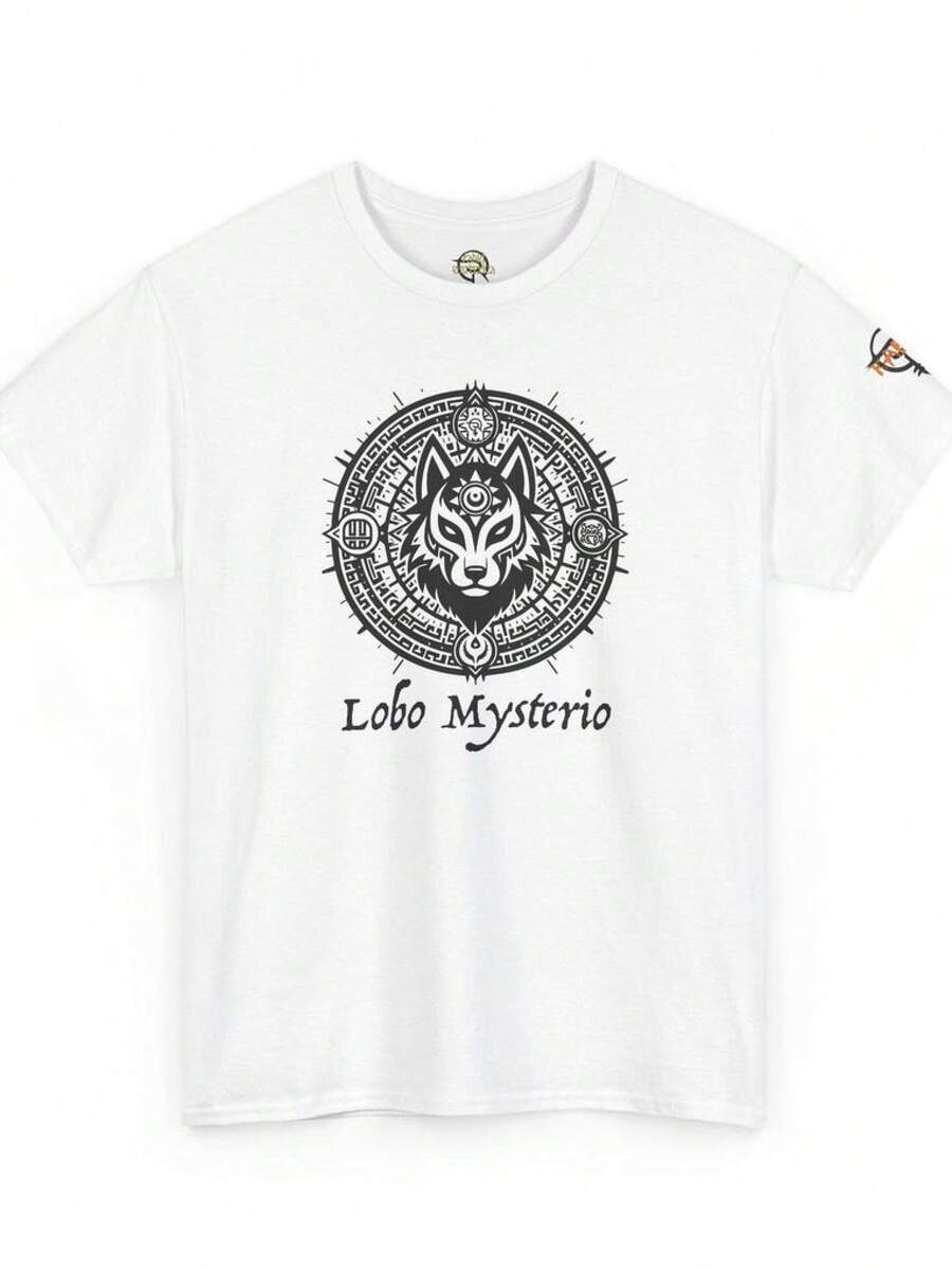 Lobo Mysterio | Camiseta con Símbolo de Lobo Oculto - Negro - Ver 1