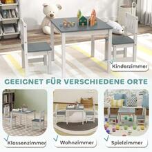 Children's Table With 2 Chairs, 3-Piece Children's Lounge Set, Children's Furniture, 56 X 52 X 48 Cm, Grey - Grey - View 7