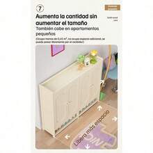 Mueble Zapatero Gran Capacidad Para Recibidor Con 4 Puertas 7 Niveles - Blanco - Ver 3