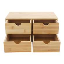 WUPYI Schreibtisch-Organizer mit 4 Schubladen, Schreibtisch-Organizer mit Curved Groove Griffe für Wohnzimmern, Schlafzimmern, Studienräumen, Büros - Holz - Übersicht 9