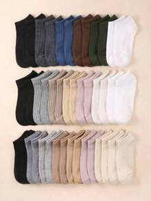 1/10 pares de calcetines de tobillo a rayas de colores aleatorios para mujer, regalo de Navidad - Multicolor - Ver 4