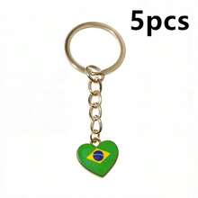 5pcs Enamel National Flags Of Countries Heart Charms Pendant With 25mm Keyring Keychians DIY Jewelry Making Accessories - National Flag - View 18