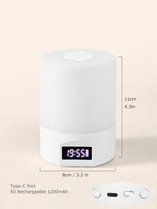 1pc Touch Sensor LED Night Light, Clock Shaped, USB Rechargeable Bedside Lamp, Dimmable, Multi-Color Mode, Portable Night Light, Suitable For Bedroom, Living Room, Camping - Eye Caring - View 7