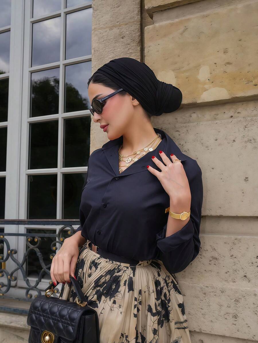 1pc Women's Instant Classic Basic Solid Color Hijab Turban, Multiple Wearing Styles Adjustable Versatile Practical Elastic Headscarf, Modal Fabric Comfortable Soft Skin-Friendly, Suitable For Daily Wear, Travel, Sports, Yoga