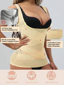 Women's Lightweight Shapewear With Bust Support, Abdominal Control And Waist Cinching Features - Yellow - View 2