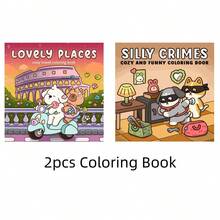 奇妙之地：温馨旅行涂色书 - 40页，205克厚实不透明纸 | 充满想象力的全球目的地场景（可爱的小狗和熊在标志性地标周围滑滑板） | 轮廓清晰，易于涂色，是成人和青少年休闲娱乐、旅行主题放松和朋友聚会的理想之选，也适合作为文具、学习用品，是送给女孩、婚礼、母亲节的完美礼物 - Lovely PlaceLovely Place - 查看 15