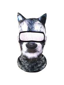 1pc Unisex 3D Animal Pattern Protective Face Mask Hood, Fun Outdoor Water Sports Hat, Sun Protection Animal Head Cover (Cat, Dog Styles), Suitable For Daily Outings, Travel, Hiking, Skiing - Style Y - View 33