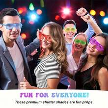 6/12pcs Shutter Frame Glasses, Colorful 80s And 90s Party Accessories, Birthday Party Supplies, Colorful Holiday Novelties, Plastic, No Power Required, Costume Party Glasses, Lensless Party Decoration Glasses, Random Color - View 3