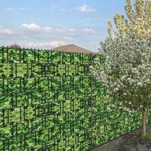 PVC Fence Privacy Screen, Green Leaf Pattern Wind Shield Garden Fence Cover For Double Rod Fence - Small Leaf Pattern - View 5