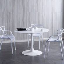 Miroytengo Mesa de Salón, Mesa Redonda Bohemia Salón Blanco Melamina y Metal 110x75 cm Mobiliario con Manual de Montaje Ideal Cocina y Comedor Ambiente Acogedor Estilo Nórdico 110x110x75 cm. De 2 a 3 días de envio - Blanco - Ver 5