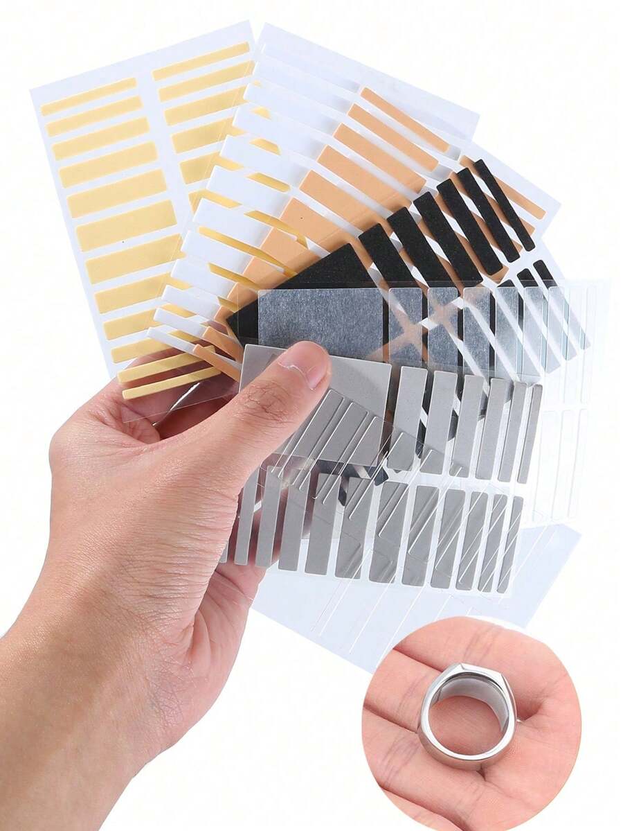 隱形戒指尺寸調整器，適用於鬆脫戒指，柔軟戒指保護墊，多尺寸泡棉戒指尺寸調整墊片，中性珠寶尺寸調整套組 - 多色 - 查看 1