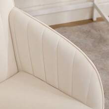Height-Adjustable Office Swivel Chair For Home And Bedroom, Ergonomic Swivel Chair With Backrest, Suitable For Long Periods Of Sitting. - White - View 2