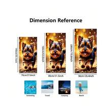1pc Realistic 3D Dolphin Print Microfiber Beach Towel, Quick Dry Sand Resistant Super Absorbent Swimming Towel, Large Rectangle Beach Blanket For Summer Vacation Pool Travel Camping Bath Use - Multicolor - View 3