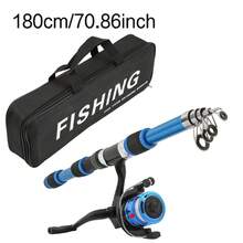 Multi-Color Telescopic Fishing Rod & Reel Combo With Pre-Spooled Reel Storage Bag Beginner Friendly Affordable Portable Freshwater Fishing Kit For Small Medium Fish - Blue - View 2