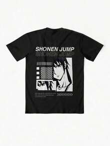 pareja anime urbana, algodón suave, para hombre outdoor, viajes, deportes y ropa diaria al aire libre - Svart - Visa 1