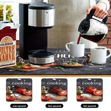 1 pieza Tapete de secado de platos, Tapete para máquina de café, Tapete de drenaje con patrón de tema de cocina estilo pizarra dibujado a mano, Duradero y altamente absorbente, Adecuado para mesa de comedor, cafetería y otros escenarios, Agrega una atmósfera cálida de cocina al área de comedor, Tapete de drenaje multiusos, Regalo para el hogar, Decoración de mesa - XYLSD-507 - Ver 10