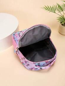 Mochila de excavadora de dibujos animados linda y de moda con patrón de estampado aleatorio - unicornio morado - Ver 6